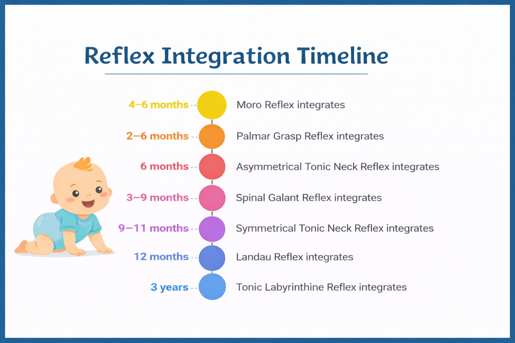Reflex integration stages in children